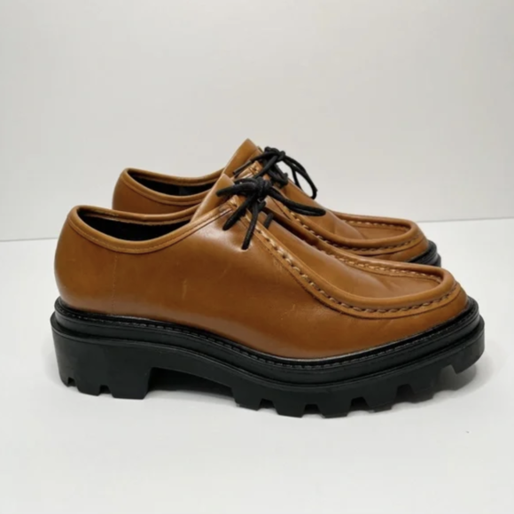 Platform Brown Leather Loafers